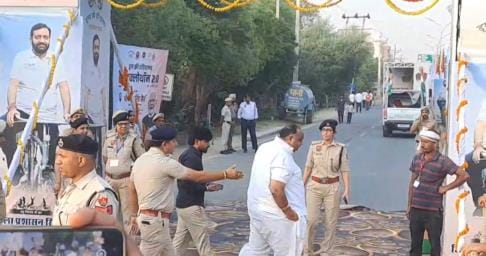 Former Governor's son removed from CM's stage, video goes viral on social media