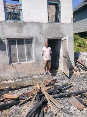 Two storey house burnt to ashes in Badagram, wheat crop burnt in Chalali