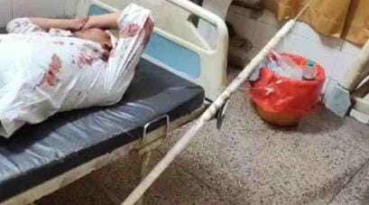 The drip bottle used by the injured was lying in the dustbin