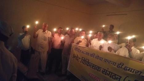Private doctors' association took out a candle march