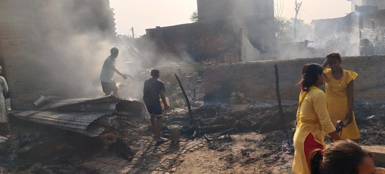 Five people's houses burnt, two cattle died