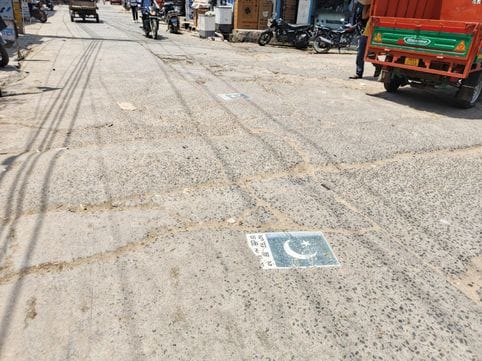Posters of 'Down with Pakistan' were put up on the road in Jind's Julana