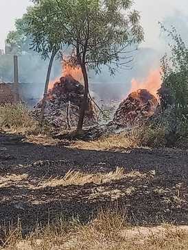 Fire broke out in the huts and fans in Ghimana
