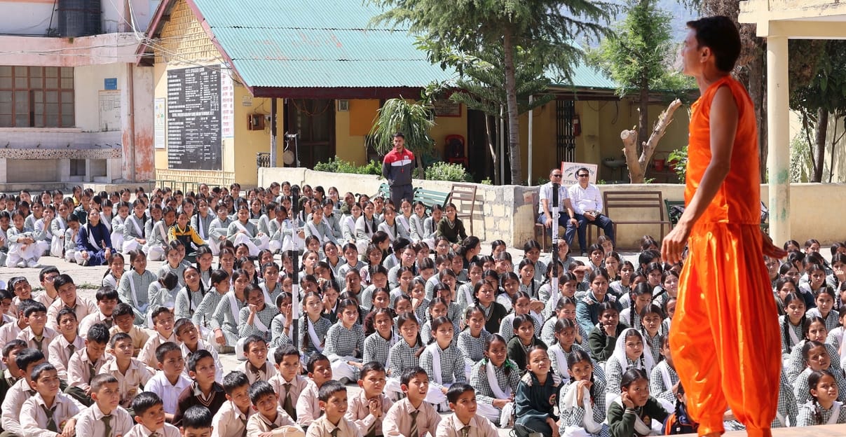 The song 'Let humans remain humans' echoed in Bhuntar school