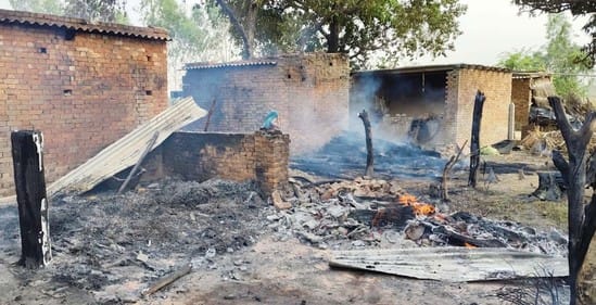 Goods of five houses burnt in fire in Bharatpur