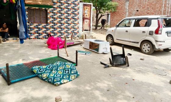 The bullies who entered the house created a ruckus and vandalized the goods and the car