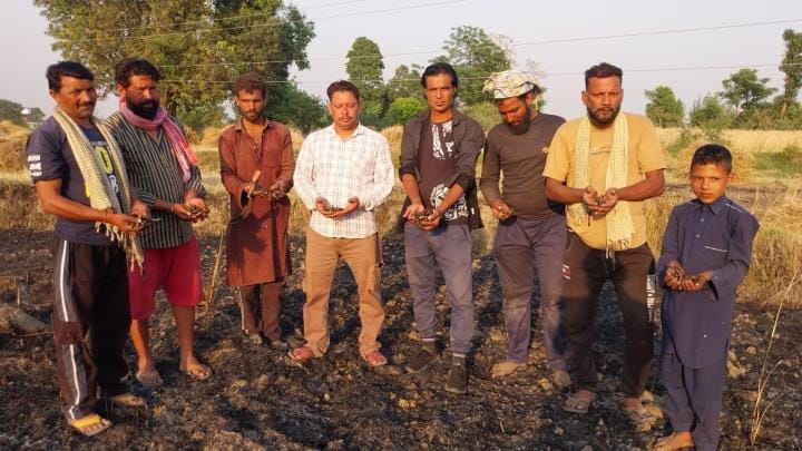 Wheat crop grown on 23 Kanal land was destroyed by fire