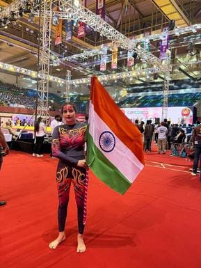 Amita won gold medal in the second Asian Yogasana Championship