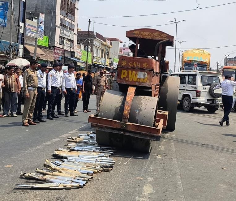 Bulldozers run on 75 silencers that emitted firecrackers
