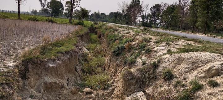 Farmers are upset because of digging of drain for road construction