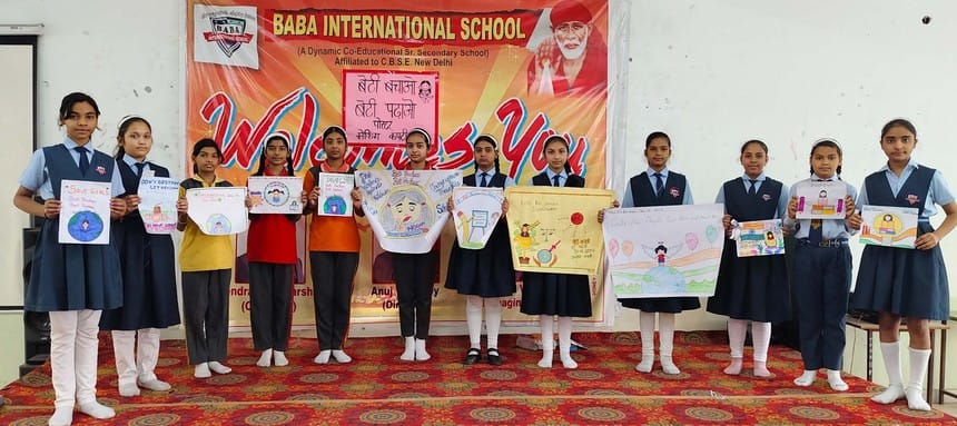 The message of Beti Bachao-Beti Padhao was given through poster competition