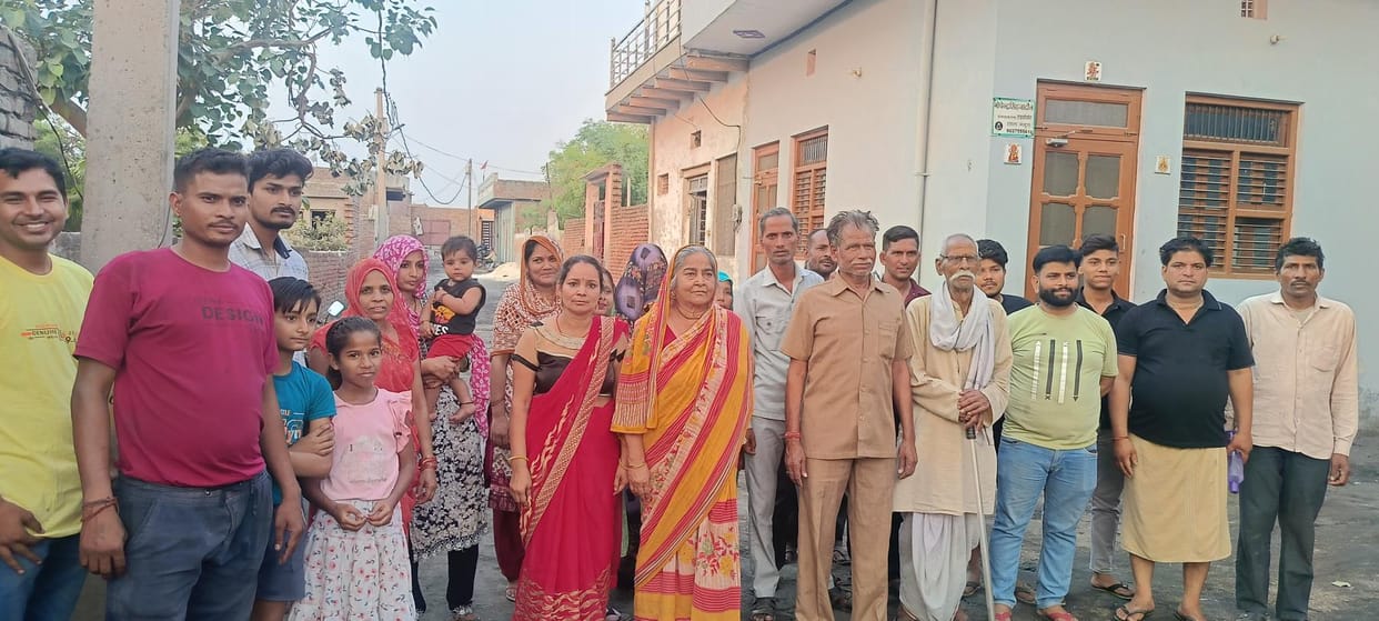 Demanded water and drains by protesting