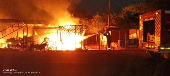 10 shops burnt to ashes due to fire in Musanagar