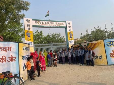 Villagers got angry over not running the school in one shift, locked the entrance