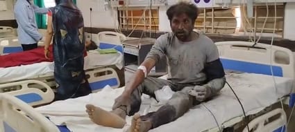 The roof of a multi-storey building under construction collapsed, four workers were buried under the debris