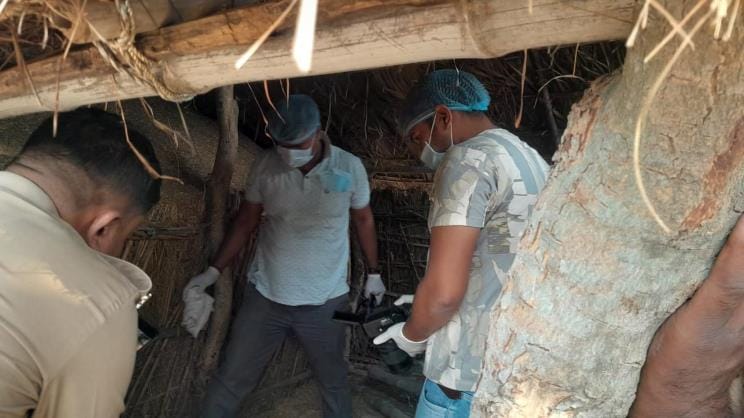 The woman's body was covered with crop residue after murder