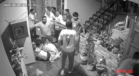 Argument over walking the dog, a family dragged and beaten, incident captured on CCTV