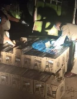 83 crates of beer seized from a jeep in Pandoh
