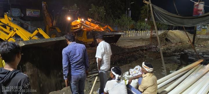 Drinking water line broke during digging, water did not reach 200 houses