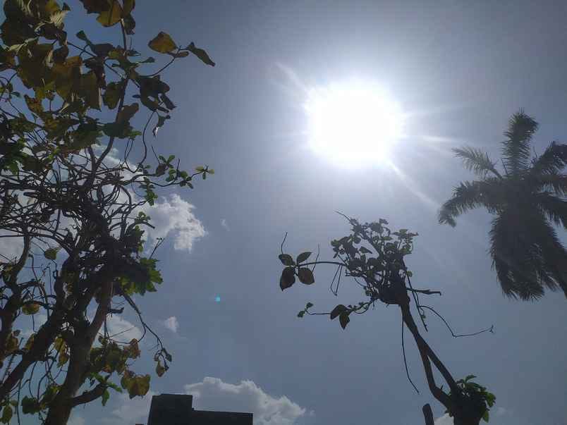 Clouds covered the sky in the morning, then the sun came out, rain with thunderstorm is expected