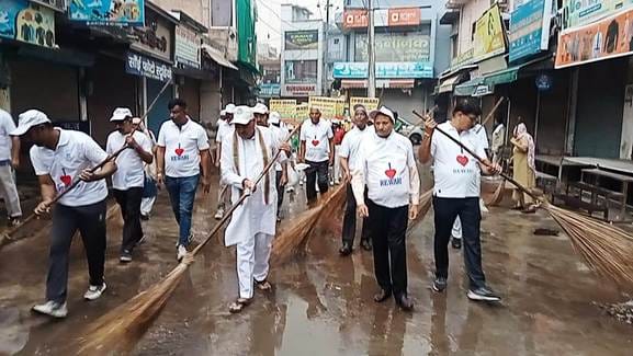 Cleanliness drive conducted from Naya Bazar to Bus Stand