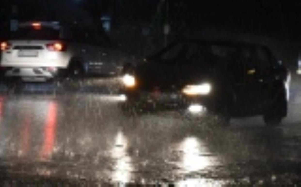 Hailstorm. accompanied. heavy rain. light. Nainital.