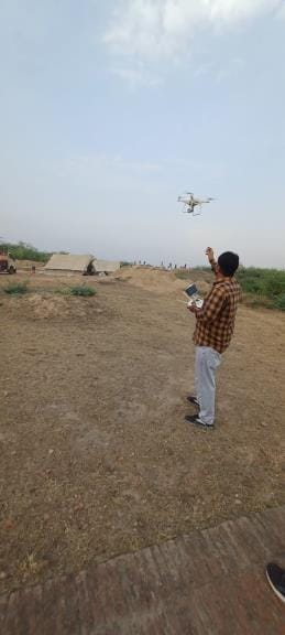 Excavation site seen from drone in Agroha