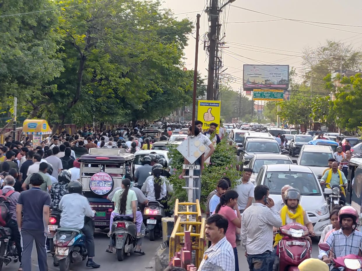 As soon as the NEET exam ended, there was a traffic jam in the city