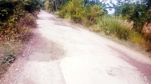 The road of Pusgawan connecting Badaun-Bijnor highway was uprooted