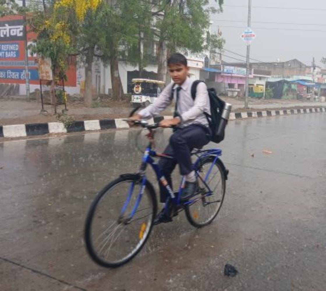 Hailstorm with rain, power failure