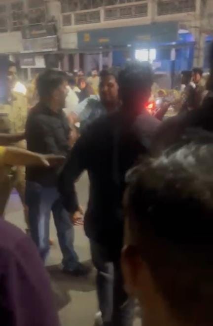 A young man was beaten up for stopping people from urinating in front of his house
