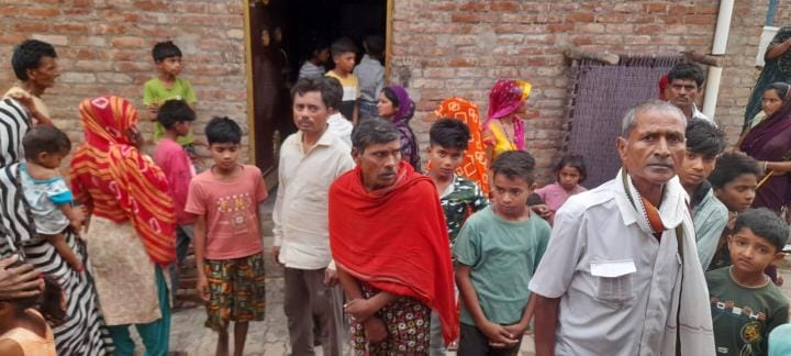 The wall collapsed due to a strong storm, the groom's aunt sitting under the tin shed died