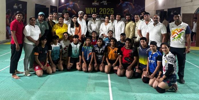 450 players are showing their strength in women's kabaddi trials