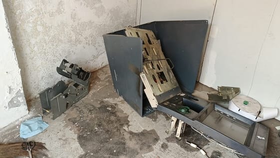Thieves targeted ATM in Mandothi market, uprooted the machine
