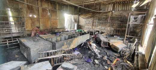 Tent house burnt to ashes due to fire