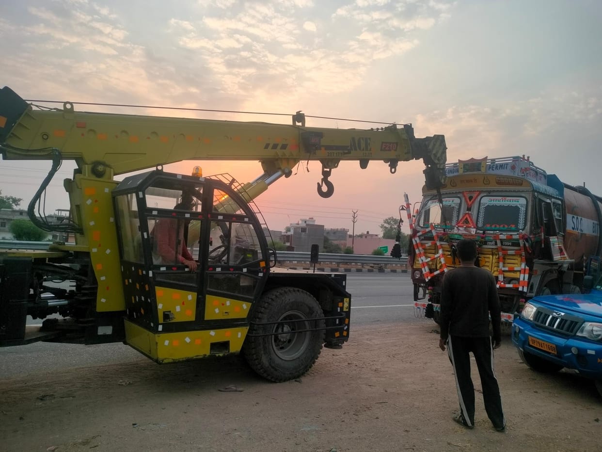 Truck hits tanker on highway, tanker collides with trolley, two injured