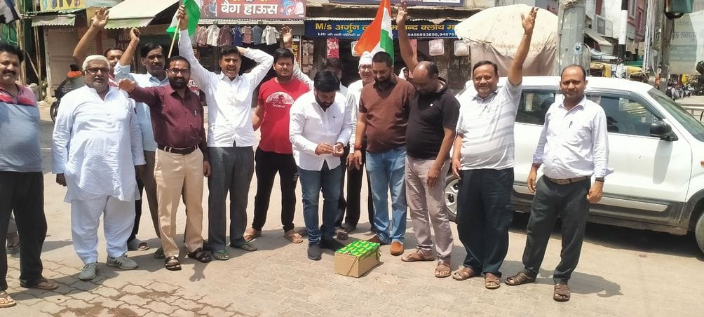 People burst firecrackers on Operation Sindoor