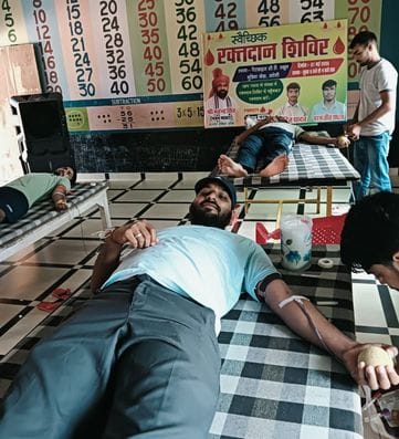 40 people donated blood in the camp of Mundiya Kheda