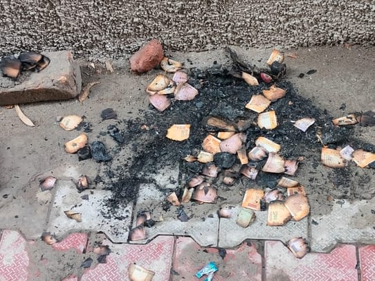 Burnt notes found near Jwalamukhi bus stand