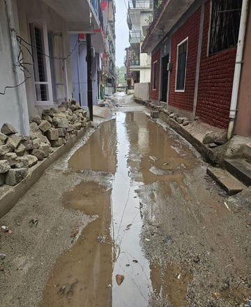 People are angry due to delay in road repair work
