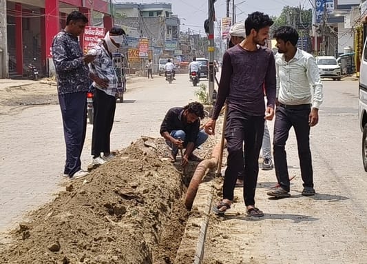 Replacement of street light cable started, footpath will be beautified