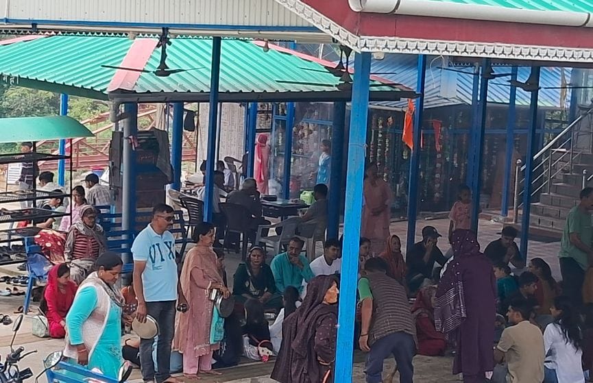 A huge crowd of devotees gathered at Shanidev temple
