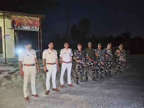 Soldiers on alert in Valmikinagar. Source- Social Media