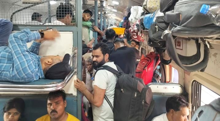 Trains arriving from Jammu are packed to the brim, those leaving are empty
