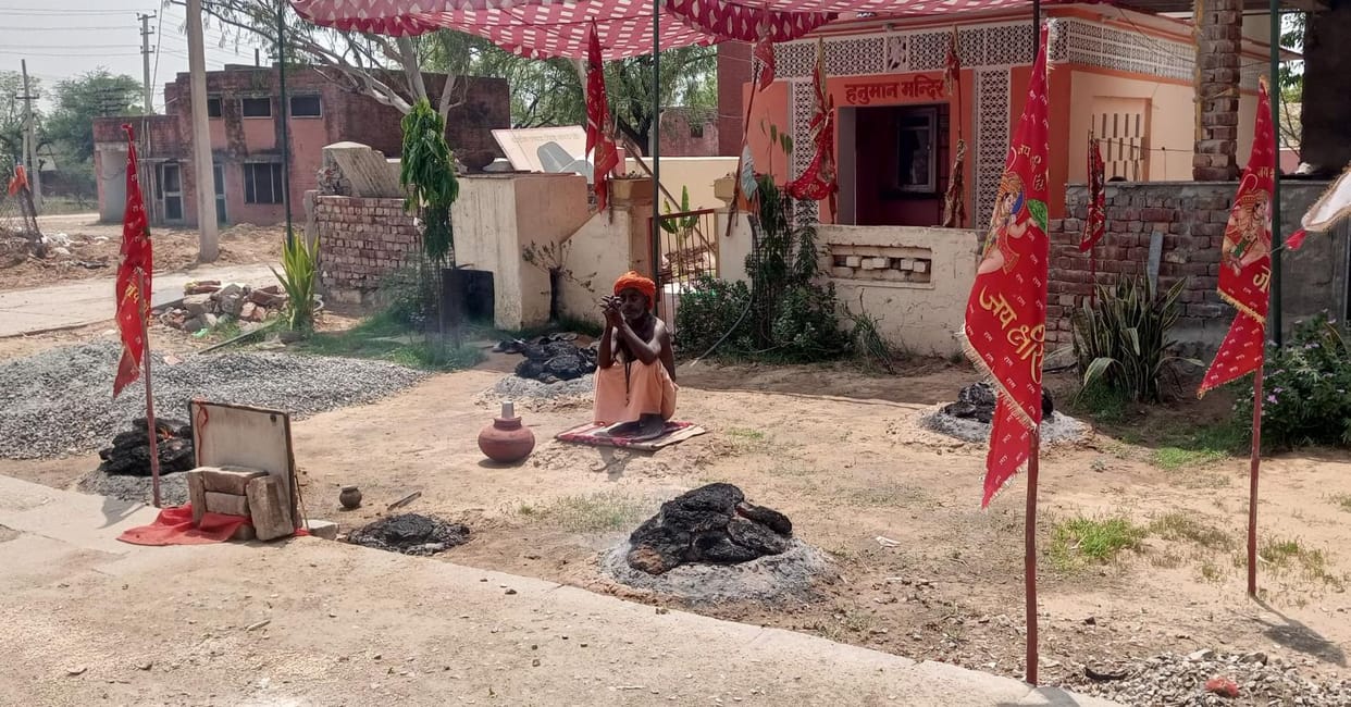 Mahant is doing penance of Dhoons in the village
