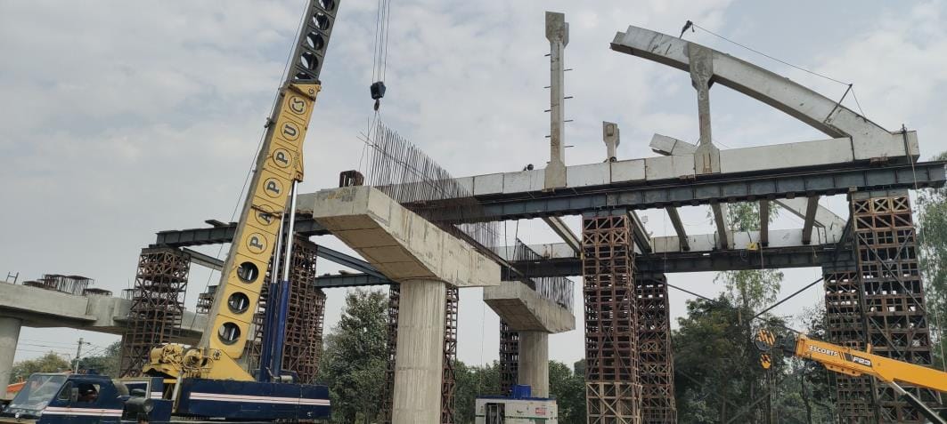 Construction of overbridge going on at a slow pace