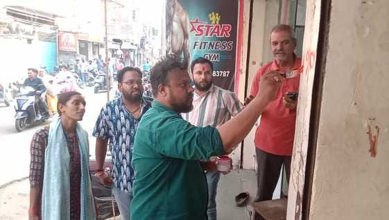 Preparation Simhastha,  Final central marking started widening,  putting red marks started