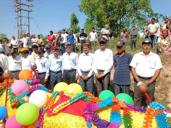 Havildar Jai Krishna Sharma was given a final farewell by offering floral tribute