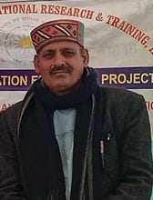 Even after retirement, spokesperson Navendra Sharma is serving in Kathlag school