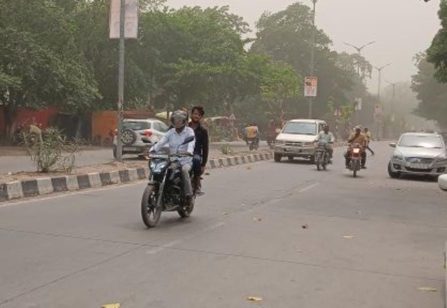 The heat made people miserable throughout the day, dust storm blew in the evening